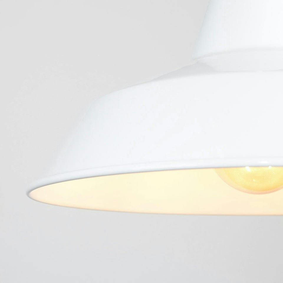 image 1 of ValueLights Retro Style Gloss White Metal Reflector Ceiling Pendant Light Shade