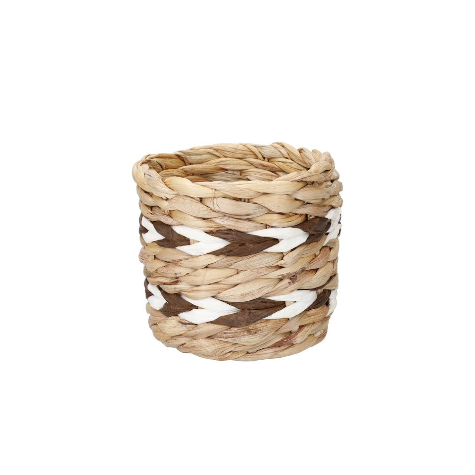 image 1 of KitchenCraft Natural Woven Indoor Plant Pot with Striped Design