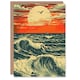 image 1 of Ocean Waves At Sunset Seascape Bird Him Her Birthday Card