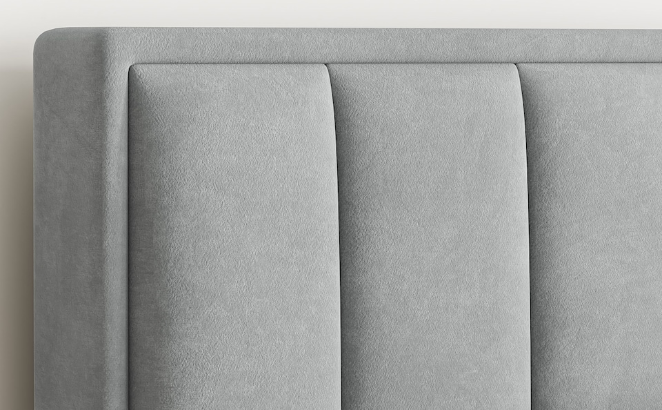 image 1 of 4ft6 Double Ottoman, Grey Velvet Fabric Upholstered,Lift Up,Storage, Pleated Bed Frame