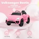 image 3 of AIYAPLAY Volkswagen Beetle Licensed Ride on Car, 12V Kids Electric Car with Remote Control, 4 Spring Suspension Wheels, Soft Start, Headlights, FM Radio, Music, Horn, Pink
