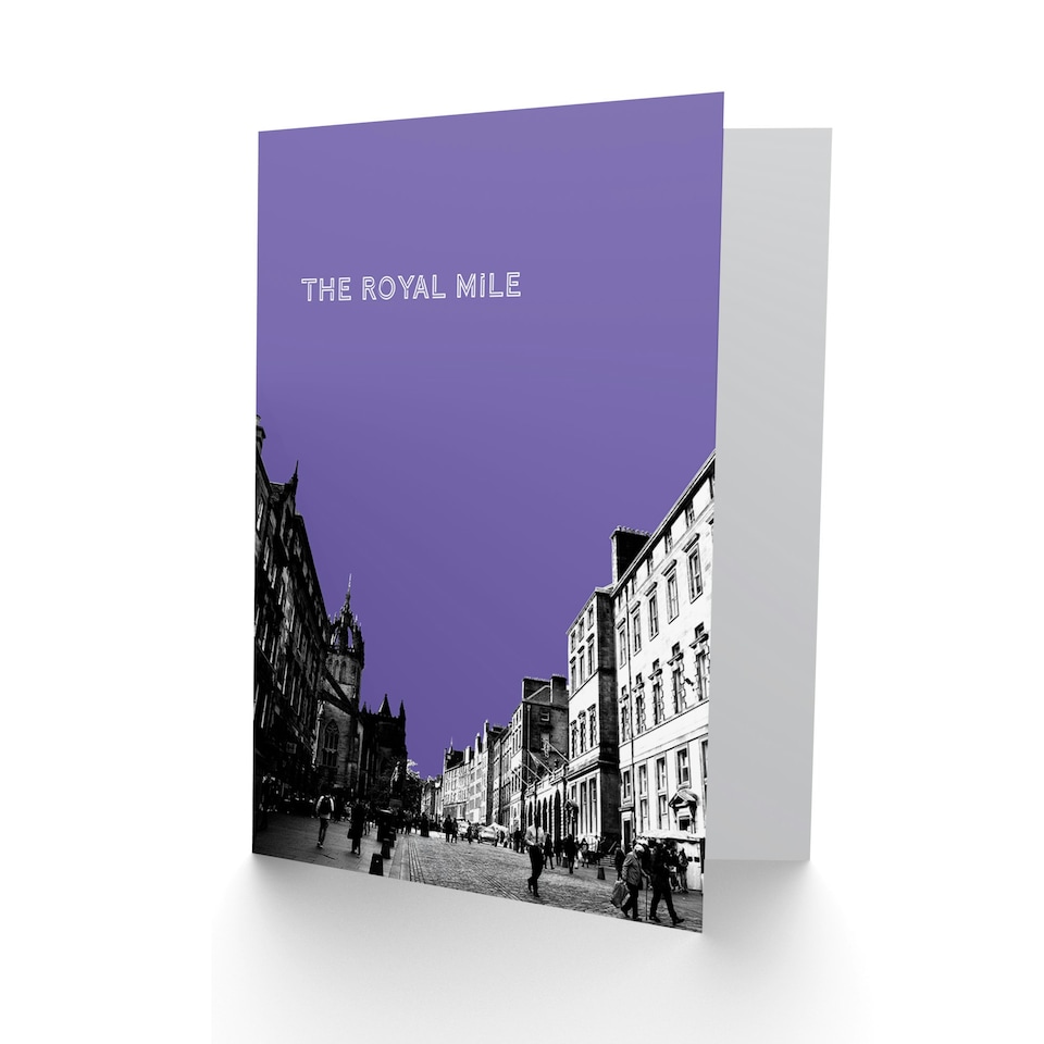 image 1 of Royal Mile Edinburgh Famous Street Purple Scottish Scotland Card