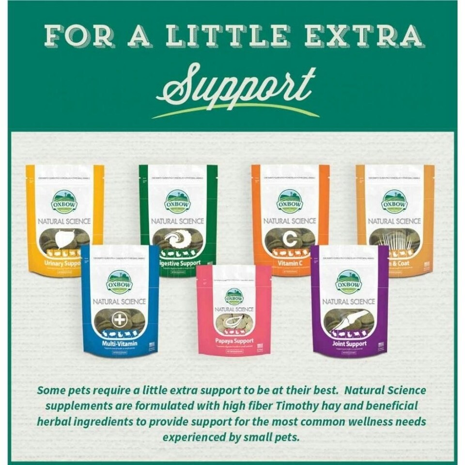 image 1 of Oxbow Natural Science Digestive High Fibre Supplement Small Animals x 60 Tablets