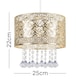 image 7 of ValueLights Enna Gold Tiered Ceiling Pendant Droplets Shade & Bulb