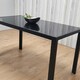 image 8 of Dining Table Black Glass Kitchen Place for 6 Seats, Dining Table Only (Black H 75 x L 134 x W 70 cm) Black