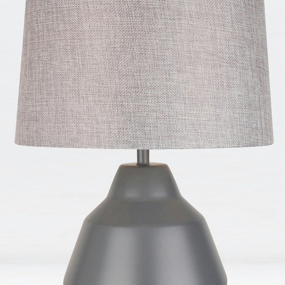 image 1 of First Choice Lighting Pair of Grey 39cm Touch Lamps with Grey Shades Grey | Grey