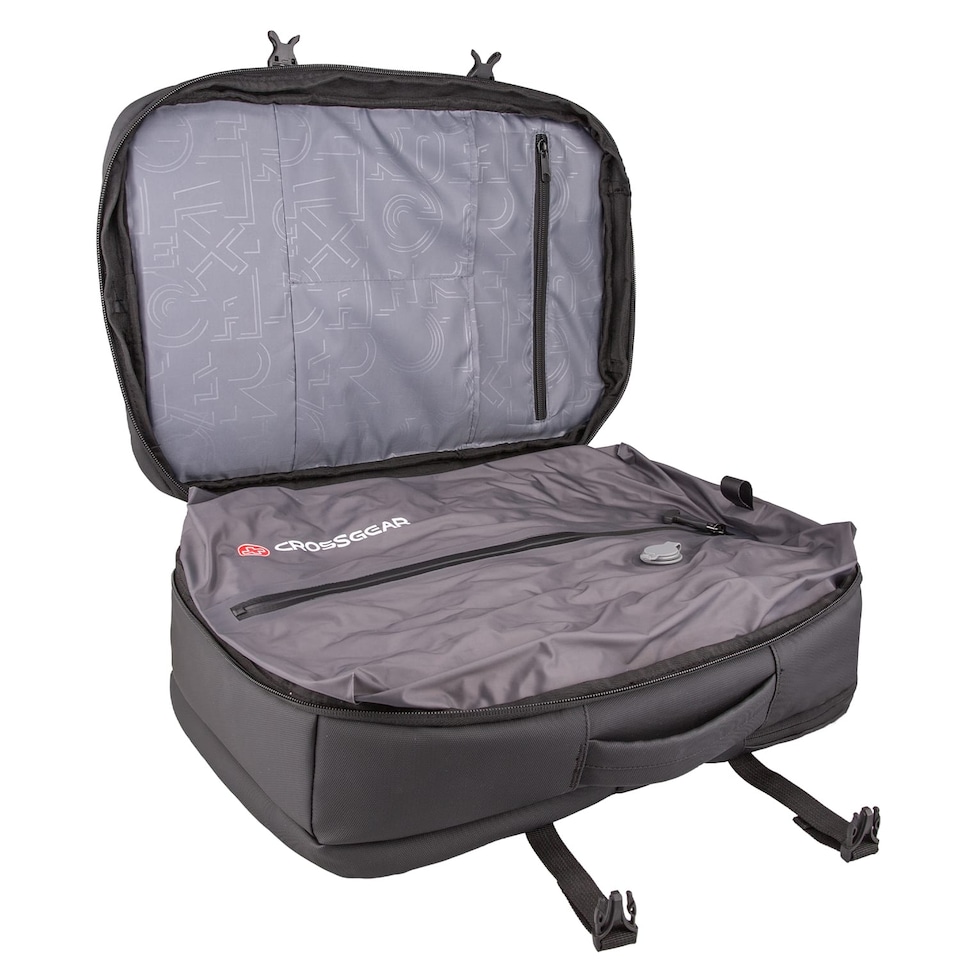image 1 of Crossgear iTOUR 45cm Underseat Cabin Backpack with Built-In Vacuum Compression Pack - Airline Approved, USB Charging, 32L, Water Resistant, Easyjet Compatible - USB Pump Included