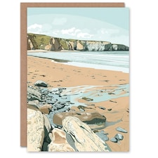Barafundle Bay Coastal Seaside Wales Uk Him Her Birthday Card