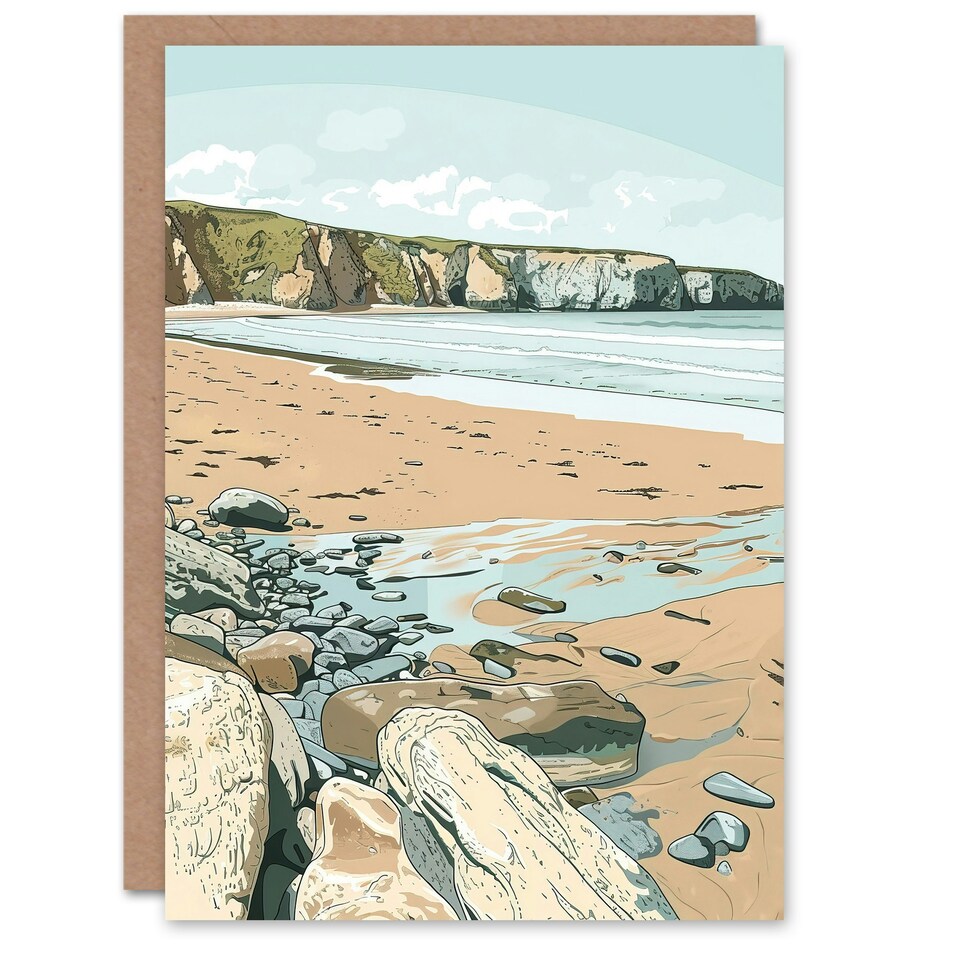 image 1 of Barafundle Bay Coastal Seaside Wales Uk Him Her Birthday Card