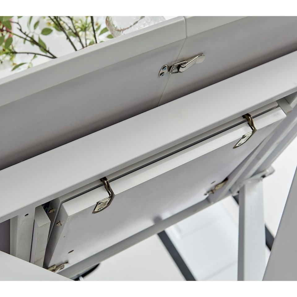 image 1 of Furniturebox Lira 120cm Rectangular Extending White High Gloss 4 6 Seat Dining Table