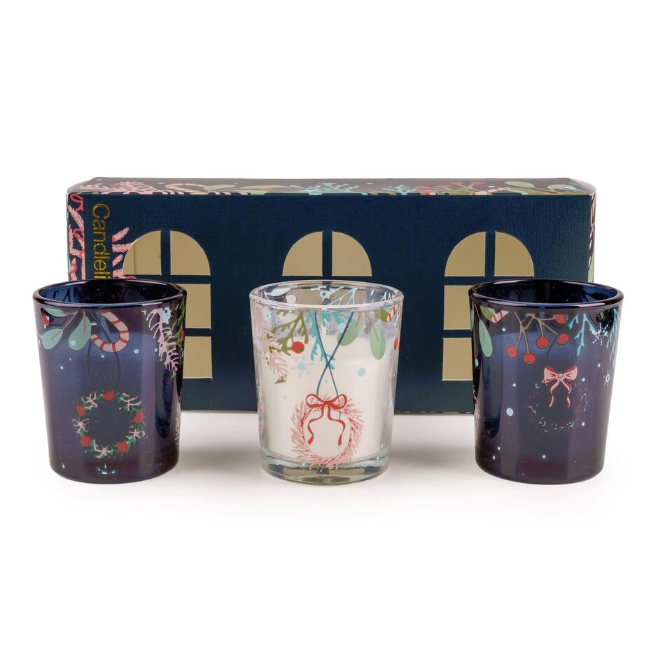 image 1 of Candlelight Set of 3 Christmas Tree Votive Candles