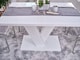 image 7 of White Gloss Dining Table Compact Small Kitchen Table Extending 120 to 160cm V Pedestal Leg 6 8 Seater Masy