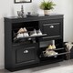 image 2 of SoBuy FSR79-SCH,4 Flip-Drawer Shoe Rack Cabinet Storage 16 Pairs | Black | Black | 1