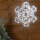 image 3 of ValueLights Christmas Snowflake White Illuminated Decoration and Integrated LED 2.4W Cool White Bulb