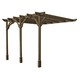 image 1 of Wall Mounted Premium Pergola 3 Posts - Wood - L420 x W720 x H270 cm - Rustic Brown