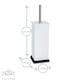 image 5 of Harbour Housewares Square Toilet Brush & Bin Set - White White