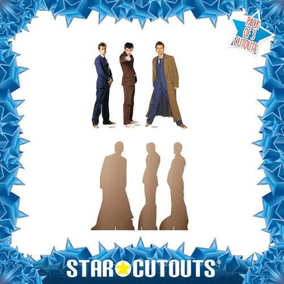 image 1 of Tenth Doctor Dr Who David Tennant Table Top Cardboard Cutouts - Pack of 3