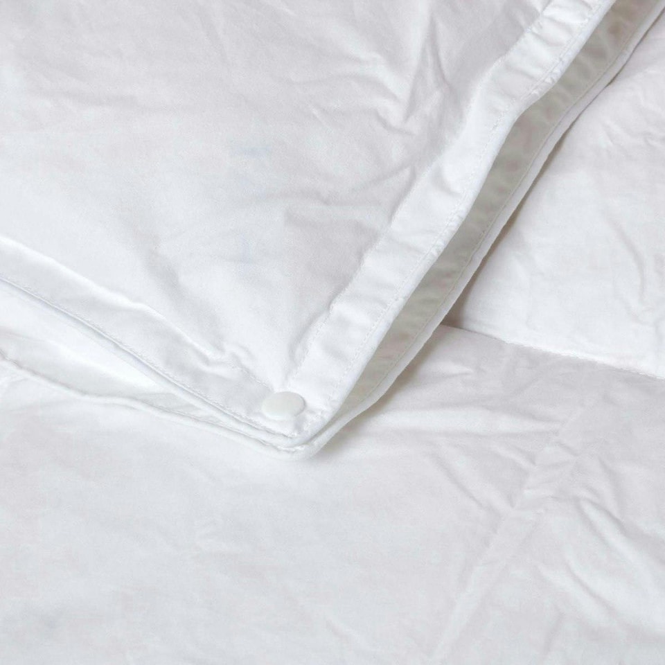 image 1 of Homescapes Duck Down 13.5 Tog All Season Duvet Set, Super King | White | Super King