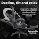 image 3 of Grey/Black Massage Leather Gaming Chair with Footrest