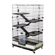 Rat, Chinchilla & Ferret Cage 100cm - Windsor 5-Level Grey/White | Little Friends