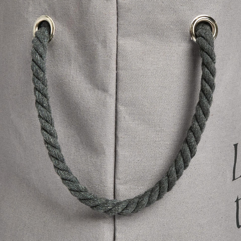 image 1 of OHS Slogan Round Laundry Basket Hamper Bag with Rope Handles