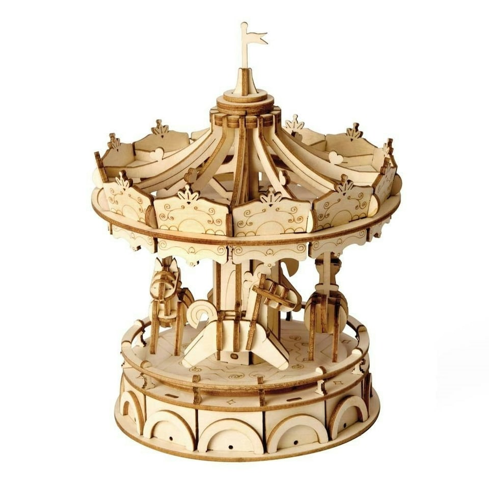 image 1 of Rolife 3D Wooden Puzzle Merry-Go-Round