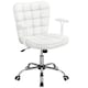 image 1 of Yaheetech Mid-Back PU Leather Office Task Chair with Rolling Wheels | White