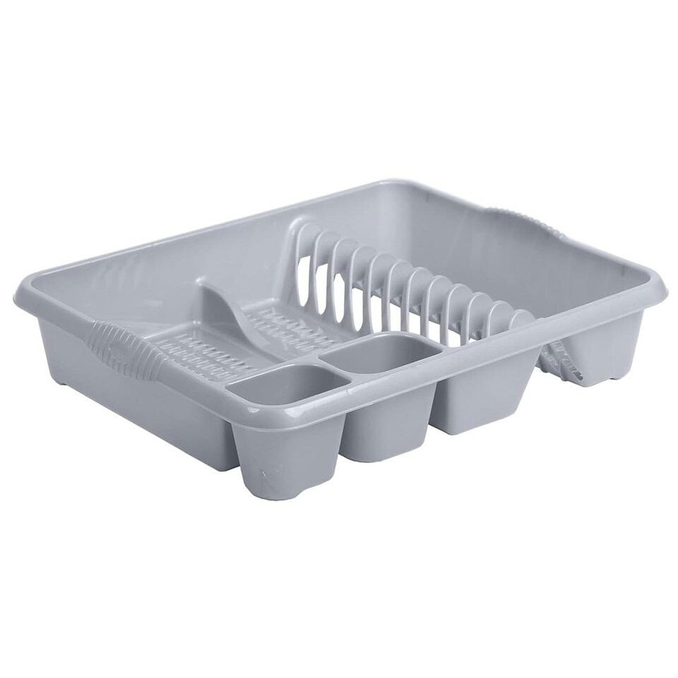 image 1 of 2 x Strong Silver Kitchen Counter Dish Drainer Rack For Cutlery With Integral Handles Silver