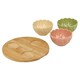image 6 of Ceramic Bowl Set Flower Shape Pastel Serving Modern Dish Set | Multi | Multicoloured | 4 Pcs | 1