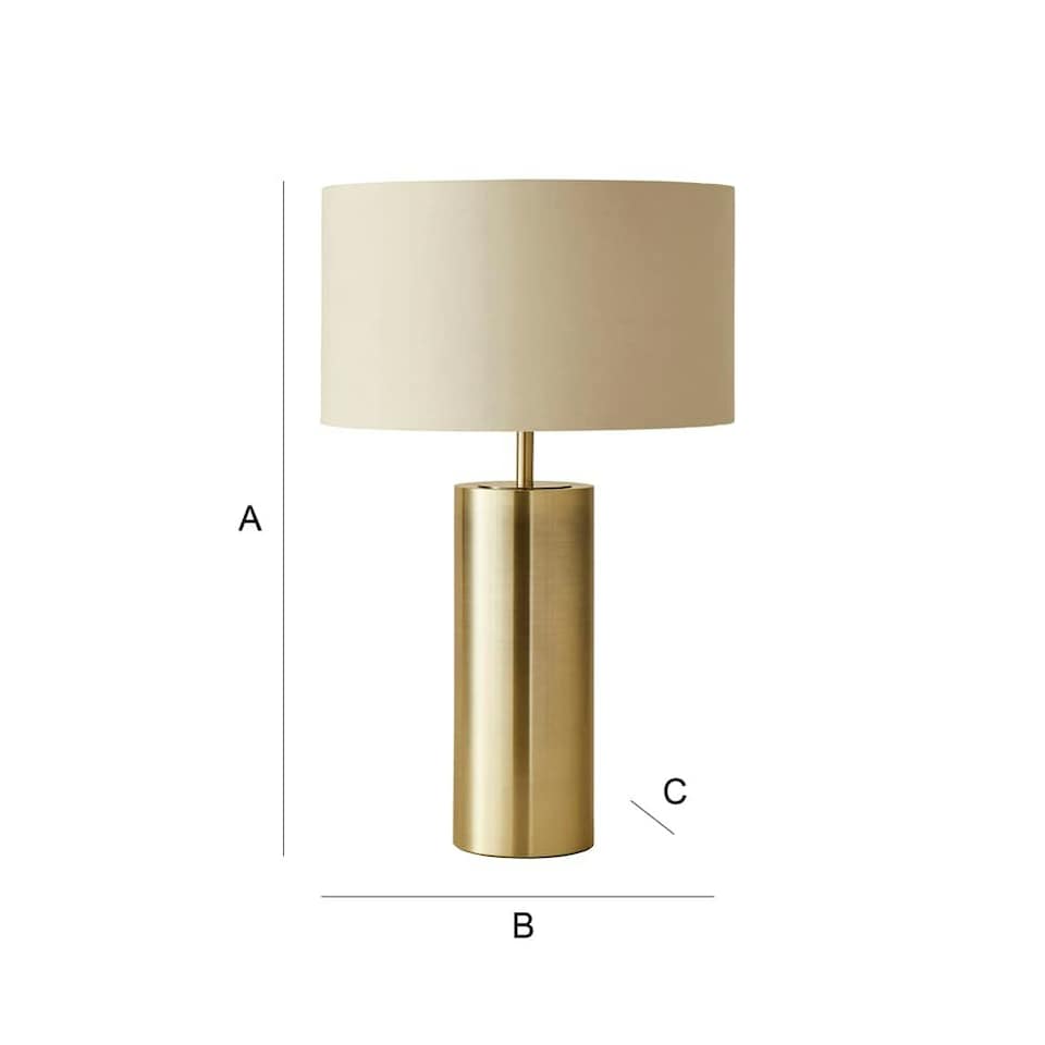 image 1 of ValueLights Lexy Beige & Metallic Gold Shade with Gold Dimmable Touch Table Lamp & LED Bulb Cream