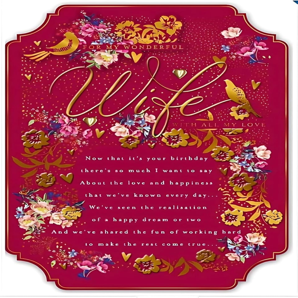 image 1 of Creative and Attractive Design Wonderful Wife Birthday Card