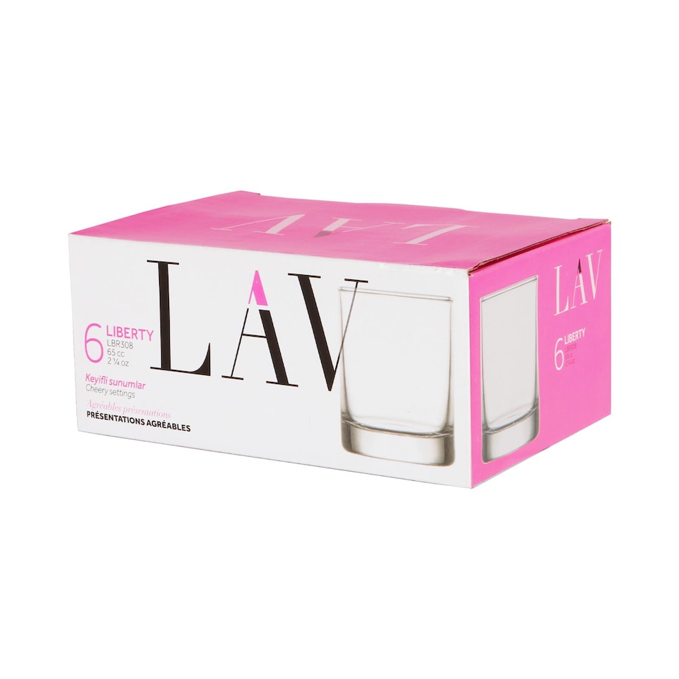 image 1 of LAV Liberty Shot Glasses - 65ml - Clear - Pack of 6 | Clear | Clear