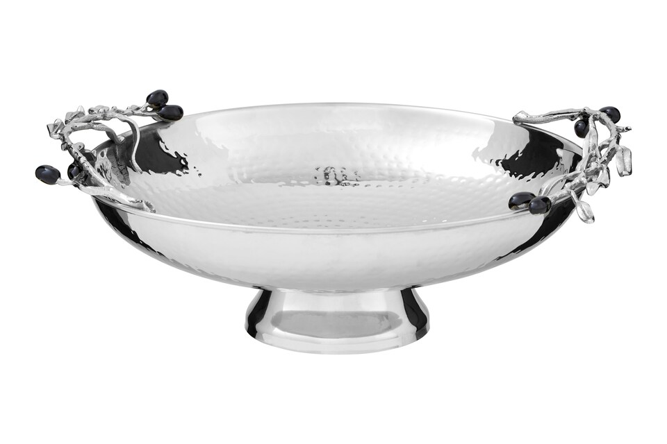image 1 of Miressa Low Silver Grapes Fruit Bowl | Silver