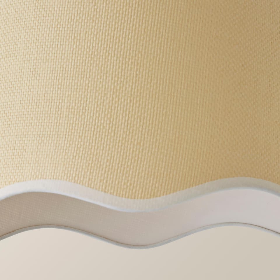 image 1 of ValueLights Dutton Natural White Trim Scallop Large Ceiling Lamp Shade | White
