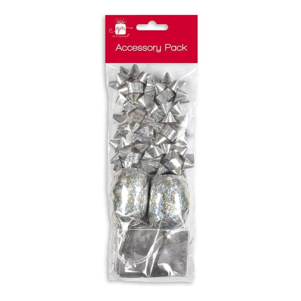 image 1 of Pack of 14 Pieces Silver Holograpic Christmas Accessory