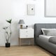 image 7 of HOMCOM Modern Bedside Table with 2 Drawers for Bedroom, White Black