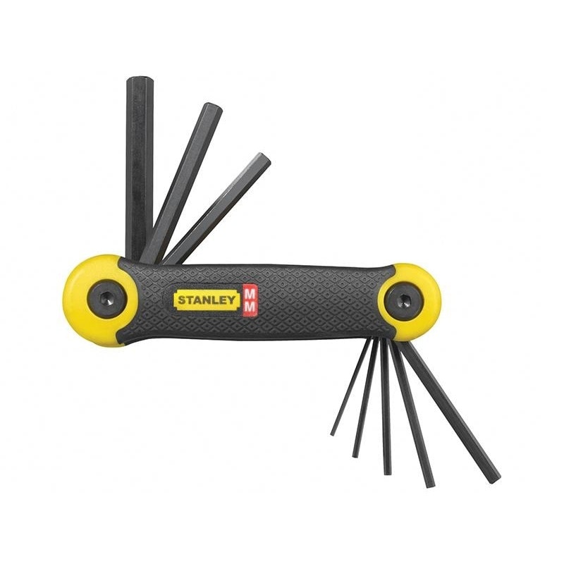 Stanley Hand Tools Folding Hexagon Key Set - Multi Colour - Set of 8 Metric (1.5-8mm)