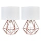 image 1 of ValueLights Angus Pair Copper Table Lamps White Shades | Copper