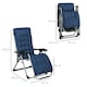 image 4 of Outsunny 2 PCS Reclining Zero Gravity Chair Folding Lounger Cushion Blue 