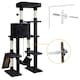 image 6 of Yaheetech Large Cat Tower with Hammock Scratching Posts Black