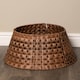 image 5 of 40/58cm Samuel Alexander Medium KD Plastic Wicker Rattan Woven Christmas Tree Skirt in Brown