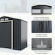 image 3 of COSTWAY 7FT x 4FT Outdoor Storage Shed Tool Utility Storage House Grey