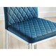 image 5 of Furniturebox 2x Milan Bar Stools Navy Blue Velvet Silver Legs