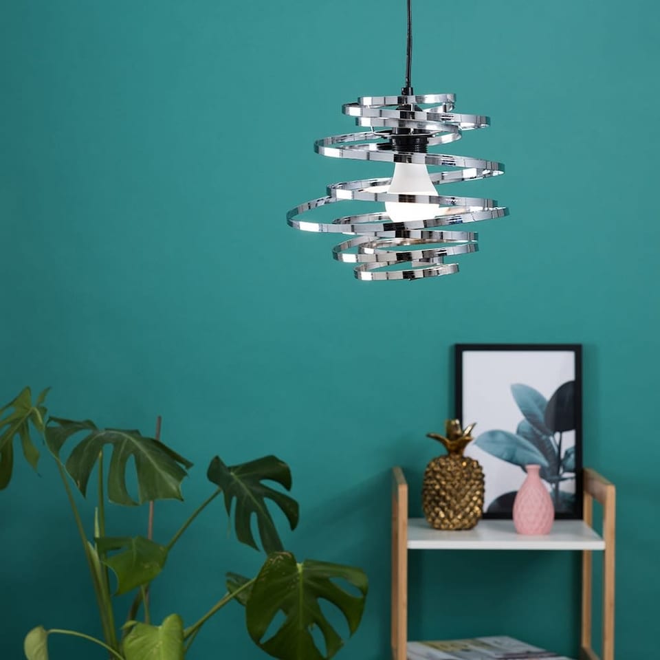 image 1 of ValueLights Bensson Silver Ceiling Pendant Shade
