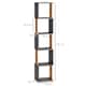image 7 of HOMCOM 5-Tier Bookshelf Freestanding Bookcase Storage Shelves, Dark Grey