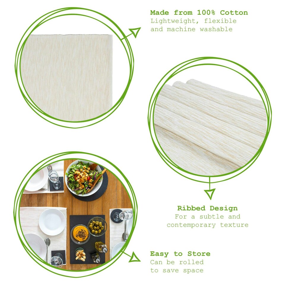 image 1 of Nicola Spring Cotton Fabric Placemats - Natural - Pack of 6 Clear