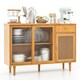 image 1 of COSTWAY Kitchen Buffet Sideboard Storage Cabinet Cupboard Brown