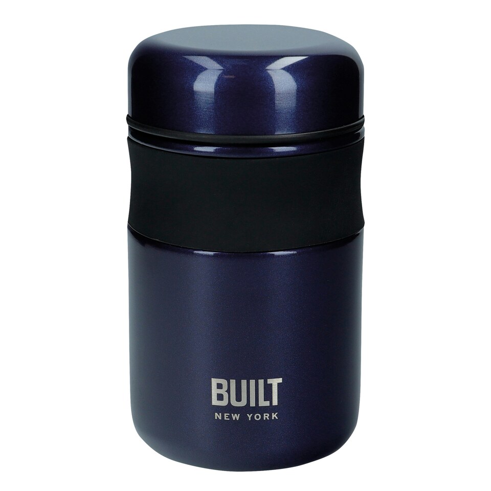 image 1 of 2pc Midnight Blue On-the-Go Set with Perfect Seal 740ml Double Walled Hydration Bottle and 490ml Food Flask Blue | ONE SIZE