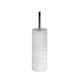 image 1 of Showerdrape Bianco Frost Onyx White Striped Toilet Brush & Holder