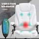 image 3 of Vinsetto Office Chair w/ Heating Massage Points Relaxing Reclining Cream White